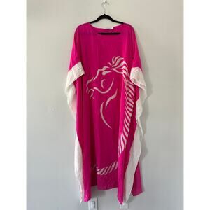Louise Kennedy Cheval Pink Kaftan Horse  One Size